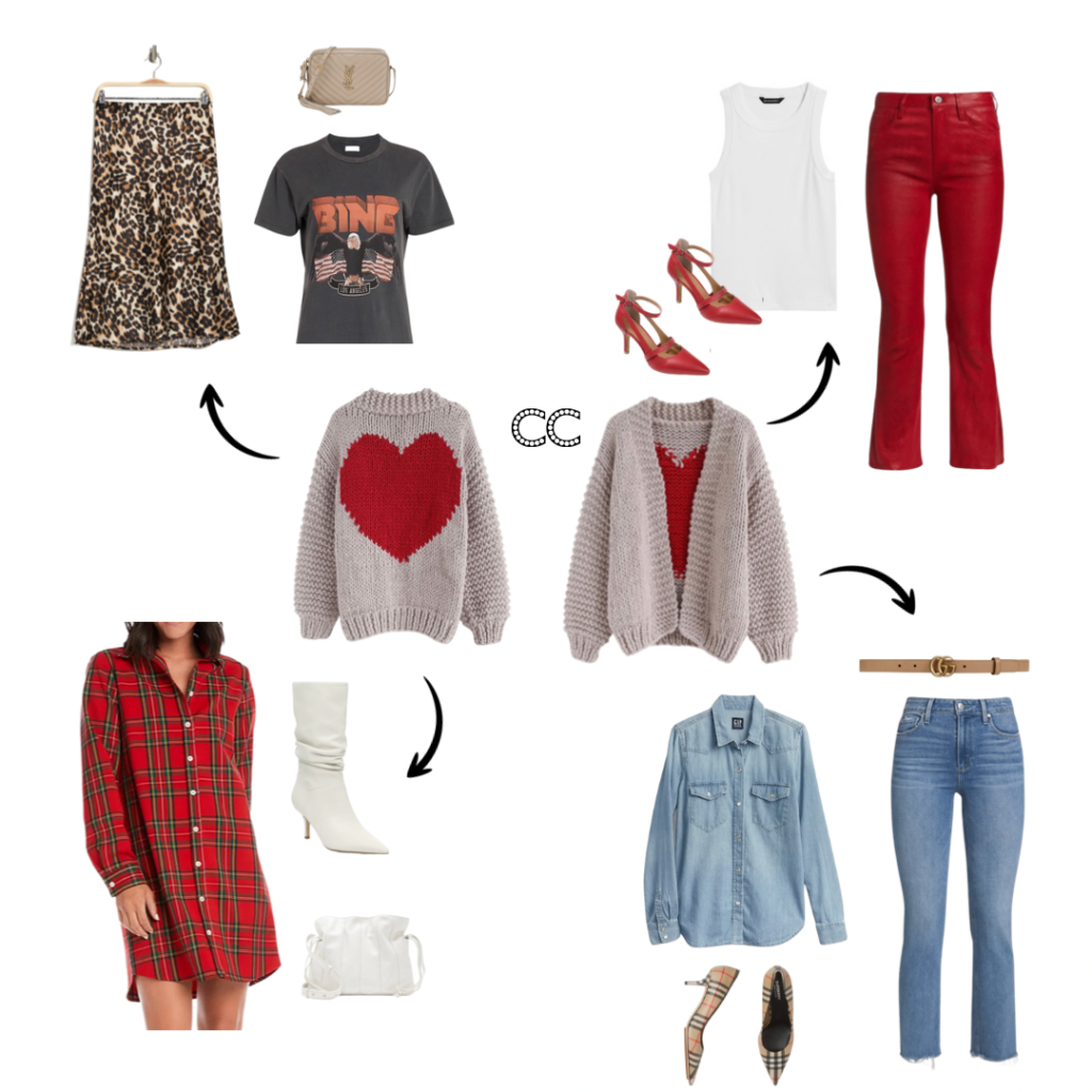 valenines day outfit 
valentines day look
red pants
graphic t shirt 
jean shirt
jeans
burbery pumps
tshirt dress
heart cardigan
white boots
white purse
heart cardigan outfit
valentines day looks
