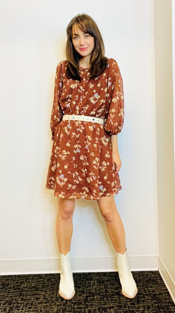 brown madewell dress the nsale white free people wester boot white treasure and bond belt fashion stylist over 40
