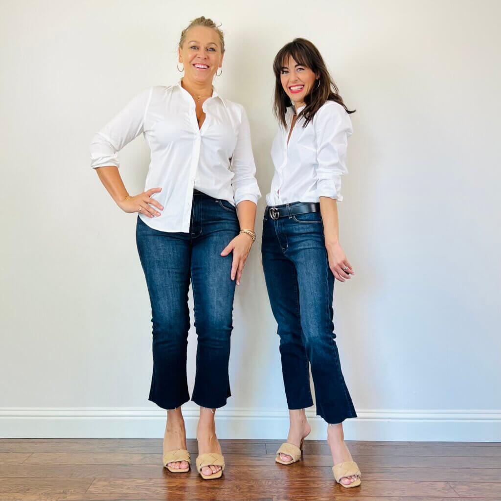 Ankle jeans and a basic button up.
The simplest staples always look effortlessly fashionable no matter your personal style or body type.

Natalia 5’8 and 38DD is wearing a size 31 jean and medium top. I’m 5’4” and 32a wearing a size 25 jean and xs top
New Wardrobe Checklist
 Jennifer Sattler Stylist on Instagram