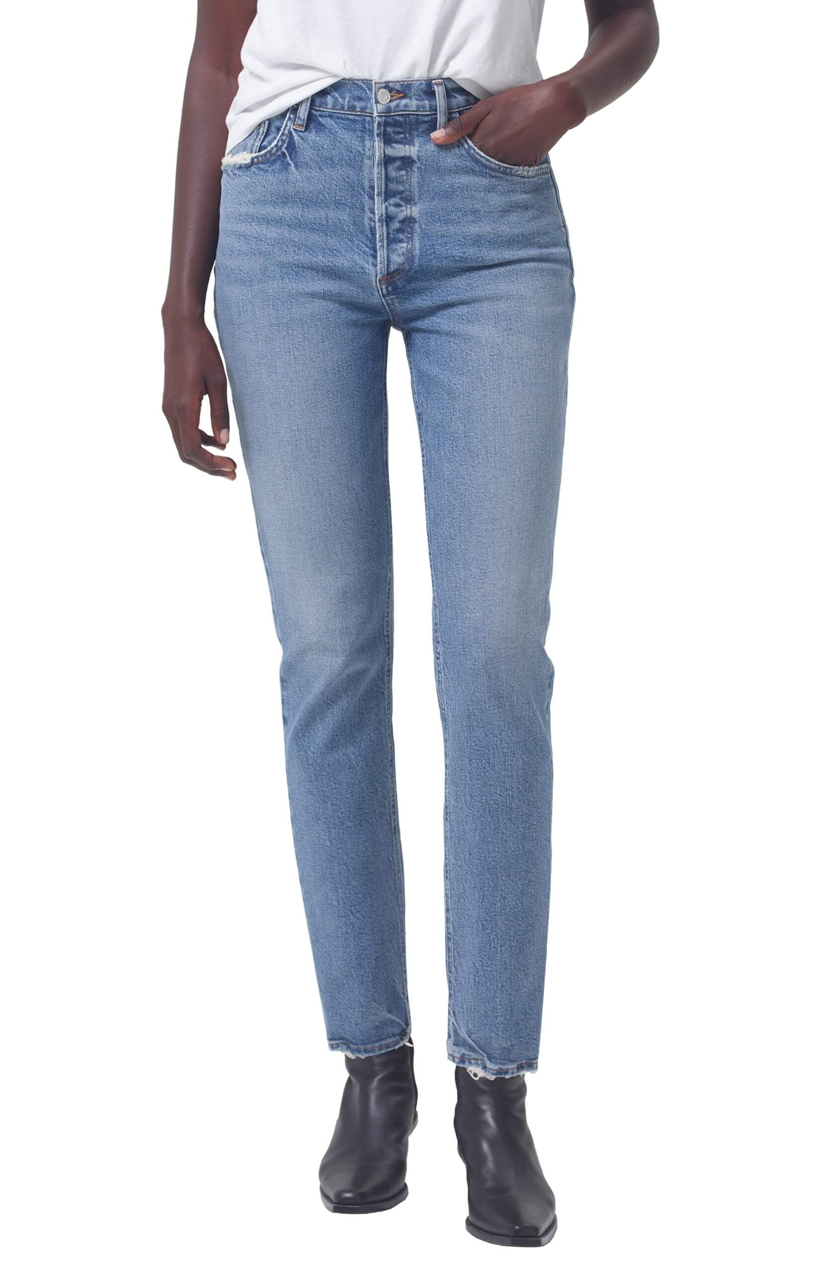 AGOLDE Riley High Waist Ankle Straight Leg Jeans