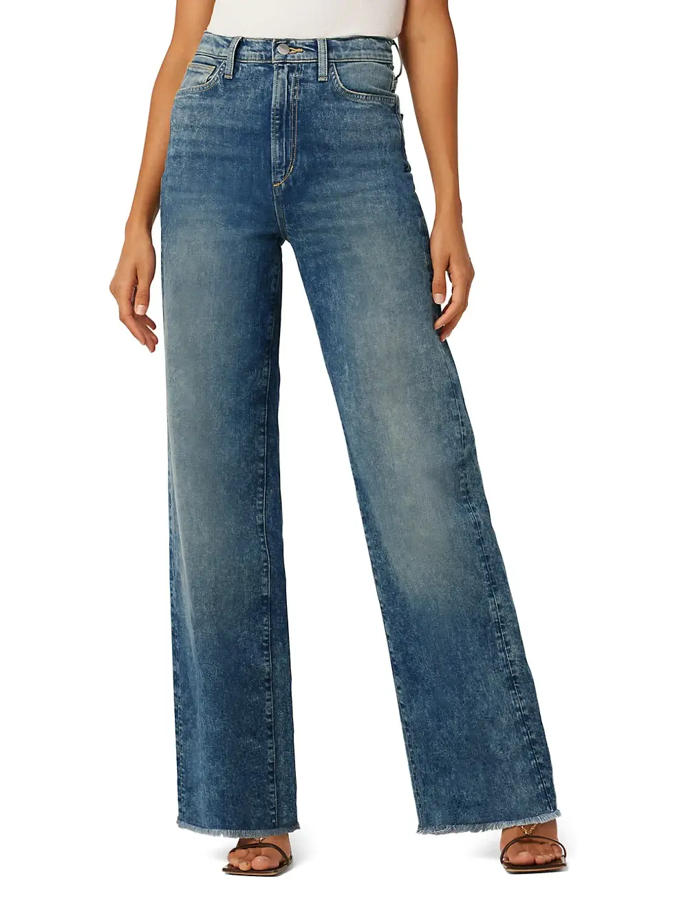 JOE's The Mia Wide-Leg Frayed-Hem Jeans