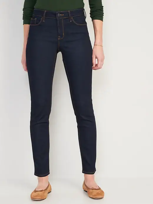 OLD NAVY Mid-Rise Power Slim Straight Jeans for Women
