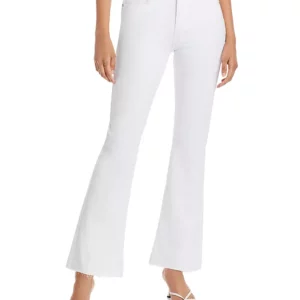 PAIGE Laurel Canyon High Rise Flare Jeans in Crist White