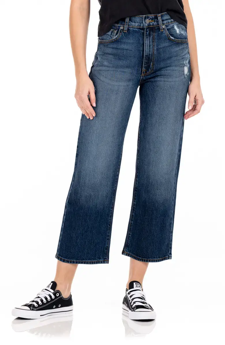Savannah High Waist Crop Wide Leg Jeans