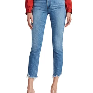 PAIGE Cindy High-Rise Distress Ankle Jeans in Mel