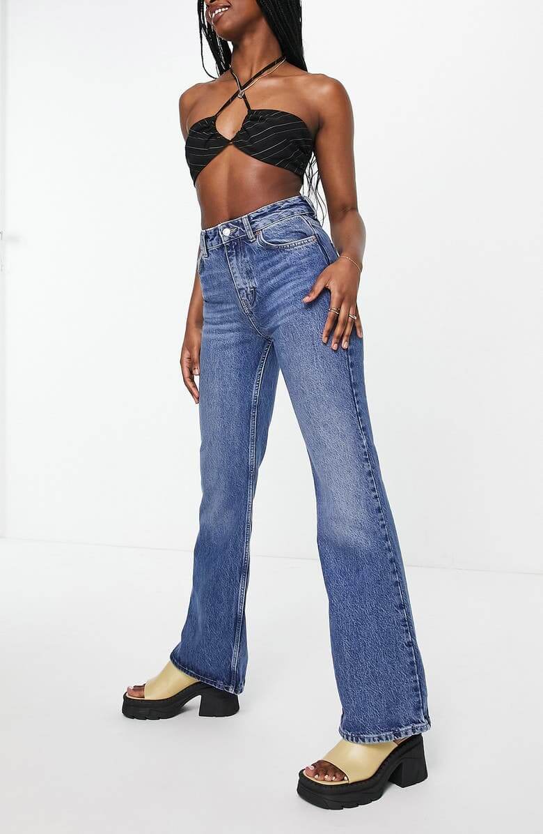 TOPSHOP '90s High Waist Flare Jeans
