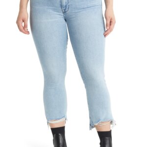 FRAME Le Crop Mini Boot Stagger Raw Hem Crop Bootcut Jeans