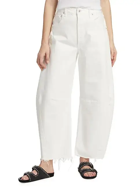 CITIZENS OF HUMANITY Horseshoe Curved-Leg Jeans in White