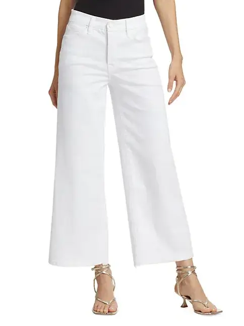 GOOD AMERICAN Good Waist Palazzo Ankle-Crop Jeans